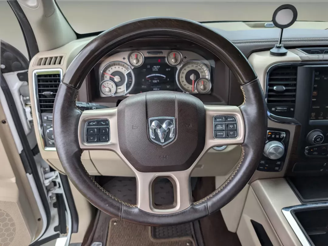 2015 /Lt Frost Beige/Brown Ram 1500 Laramie Longhorn (1C6RR7PT3FS) with an Regular Unleaded V-8 5.7 L/345 engine, 8-Speed Automatic w/OD transmission, located at 3959 U.S. 80 W, Phenix City, AL, 36870, (334) 297-4885, 32.469296, -85.135185 - 2015 Ram 1500 Laramie Longhorn - Photo#17