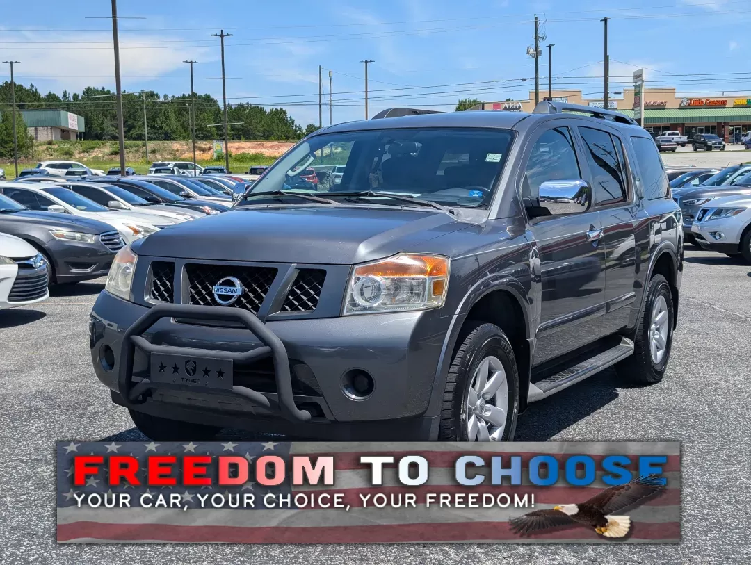 2011 /Charcoal Nissan Armada SV (5N1BA0ND8BN) with an Other engine, located at 1430 Gateway Drive, Opelika, AL, 36801, (334) 239-0944, 32.637871, -85.409790 - **Experience Adventure and Comfort with the 2011 Nissan Armada SV at Gils Auto - Opelika!**<br /> <br /> Are you ready to elevate your family's adventures, or perhaps you're seeking a reliable vehicle for your daily commutes? Look no further! The 2011 Nissan Armada SV is the perfect blend of space, - Photo#0