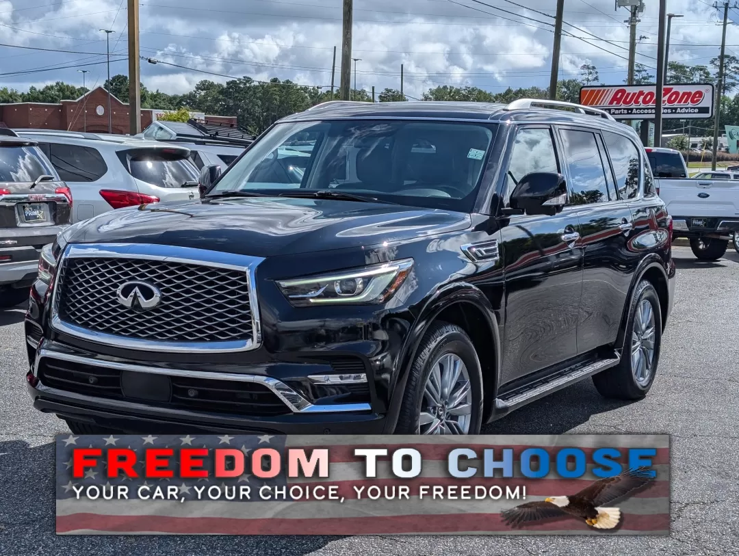 2021 /Graphite Infiniti QX80 LUXE (JN8AZ2AE9M9) with an Other engine, located at 3959 U.S. 80 W, Phenix City, AL, 36870, (334) 297-4885, 32.469296, -85.135185 - Are you ready to elevate your adventures and everyday drives? The 2021 Infiniti QX80 LUXE is your passport to a life filled with luxury, comfort, and capability, making it the perfect choice for growing families, weekend explorers, or anyone who values a high-end driving experience. This stunning SU - Photo#0