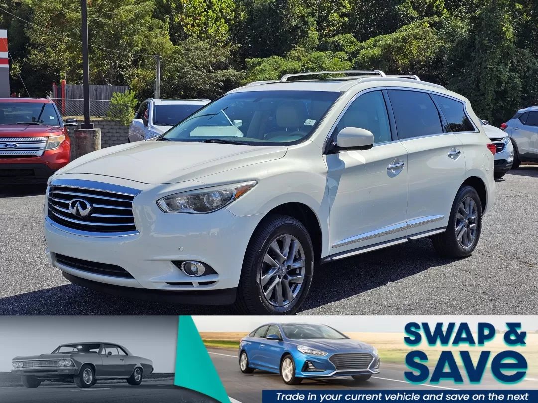 2013 /Wheat Infiniti JX35 (5N1AL0MN9DC) with an Other engine, located at 3959 U.S. 80 W, Phenix City, AL, 36870, (334) 297-4885, 32.469296, -85.135185 - 2013 Infiniti JX35 - Photo#0