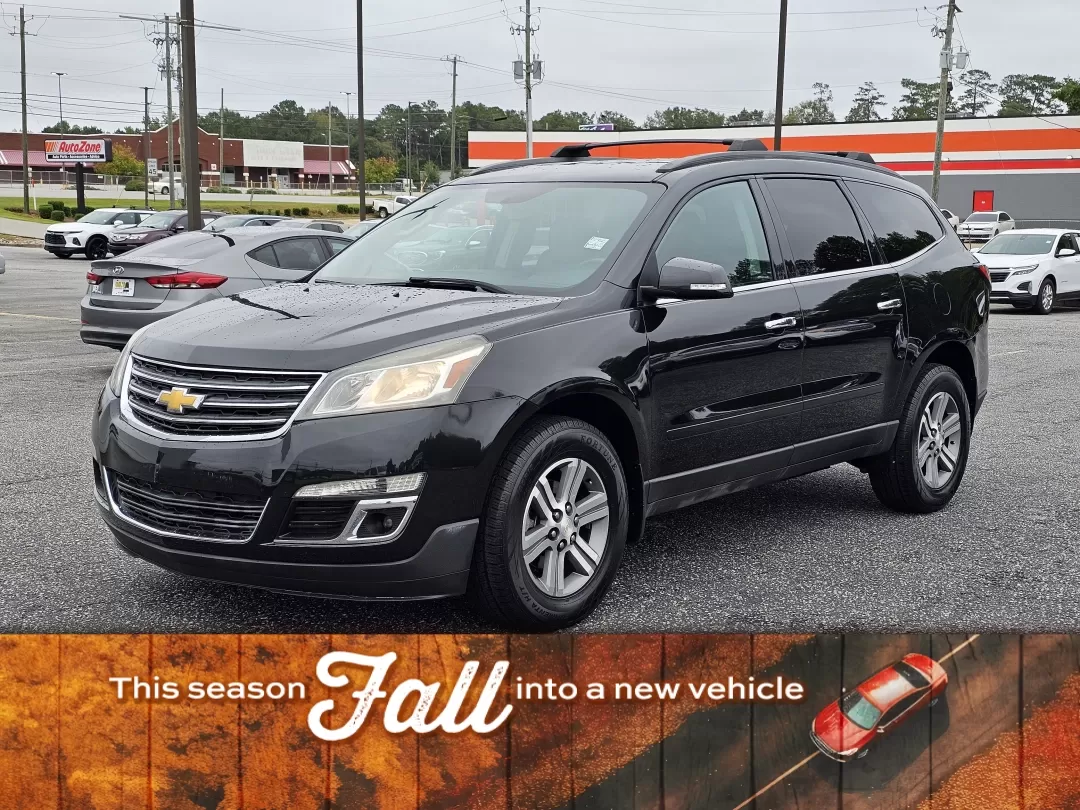 2015 /Ebony Chevrolet Traverse LT (1GNKRHKDXFJ) with an Other engine, located at 5115 14th Ave., Columbus, GA, 31904, (706) 323-0345, 32.511494, -84.971046 - **Elevate Your Family Adventures with the 2015 Chevrolet Traverse LT at Gils Auto!**<br /> <br /> Are you searching for the perfect family SUV that combines space, comfort, and the latest technology? Look no further than this 2015 Chevrolet Traverse LT, now available at Gils Auto in Phenix City, AL. - Photo#0