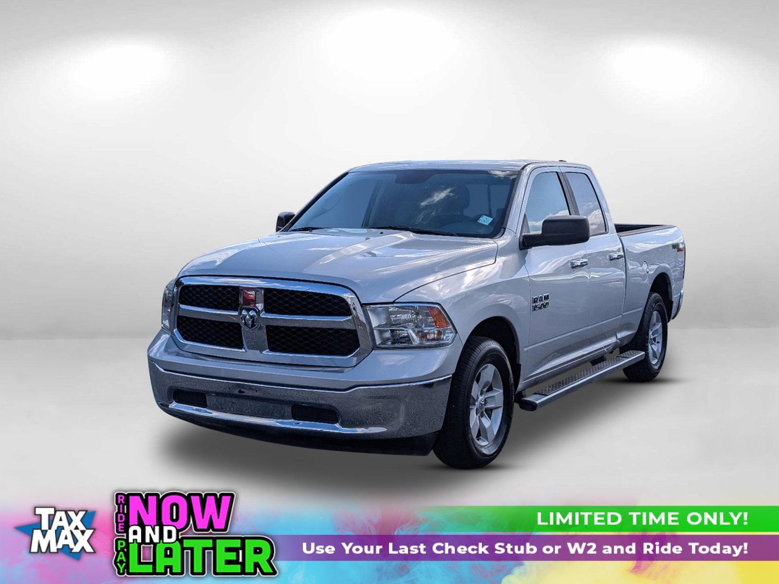 2017 Bright Silver Metallic Clearcoat /Diesel Gray/Black Ram 1500 SLT (1C6RR6GG9HS) with an Regular Unleaded V-6 3.6 L/220 engine, 8-Speed Automatic w/OD transmission, located at 7000 Northlake Connector, Columbus, GA, 31904, (706) 987-8085, 32.524975, -84.978134 - 2017 Ram 1500 SLT - Photo#0