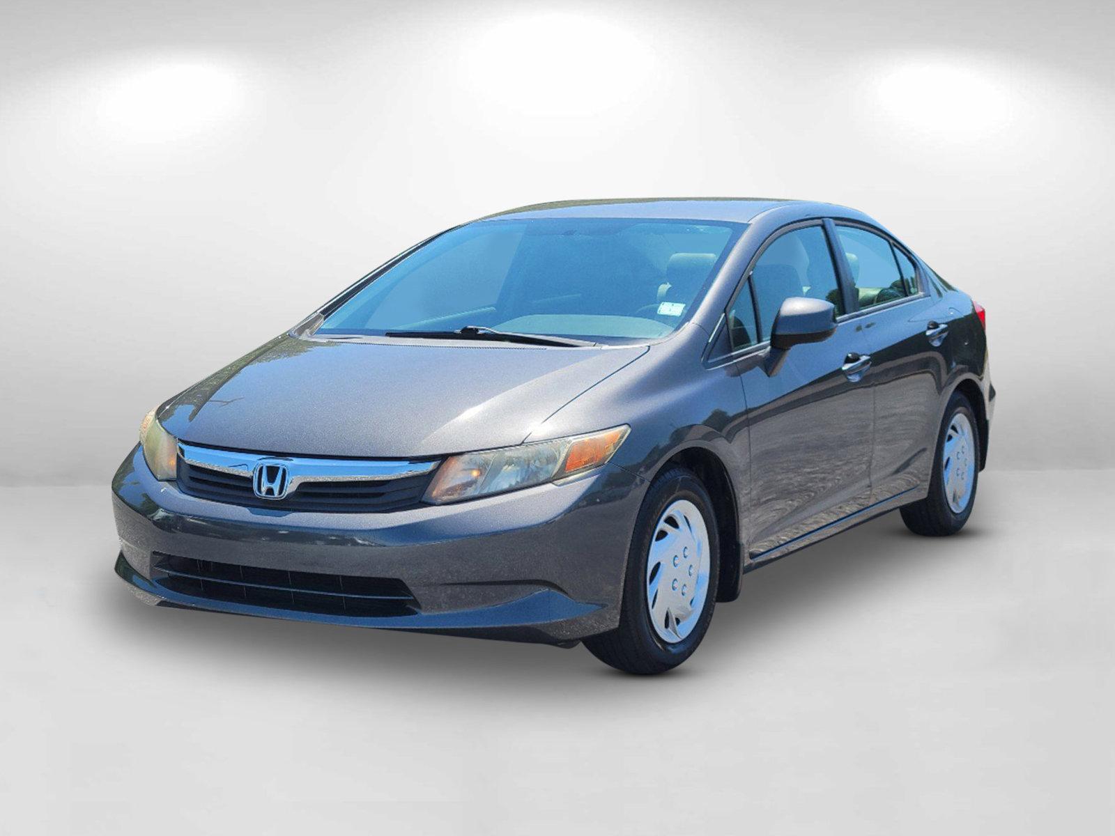 2012 Gray Honda Civic Sdn LX (19XFB2F52CE) with an Gas I4 1.8L/110 engine, 5-Speed Automatic transmission, located at 3959 U.S. 80 W, Phenix City, AL, 36870, (334) 297-4885, 32.469296, -85.135185 - 2012 Honda Civic Sdn LX - Photo#1