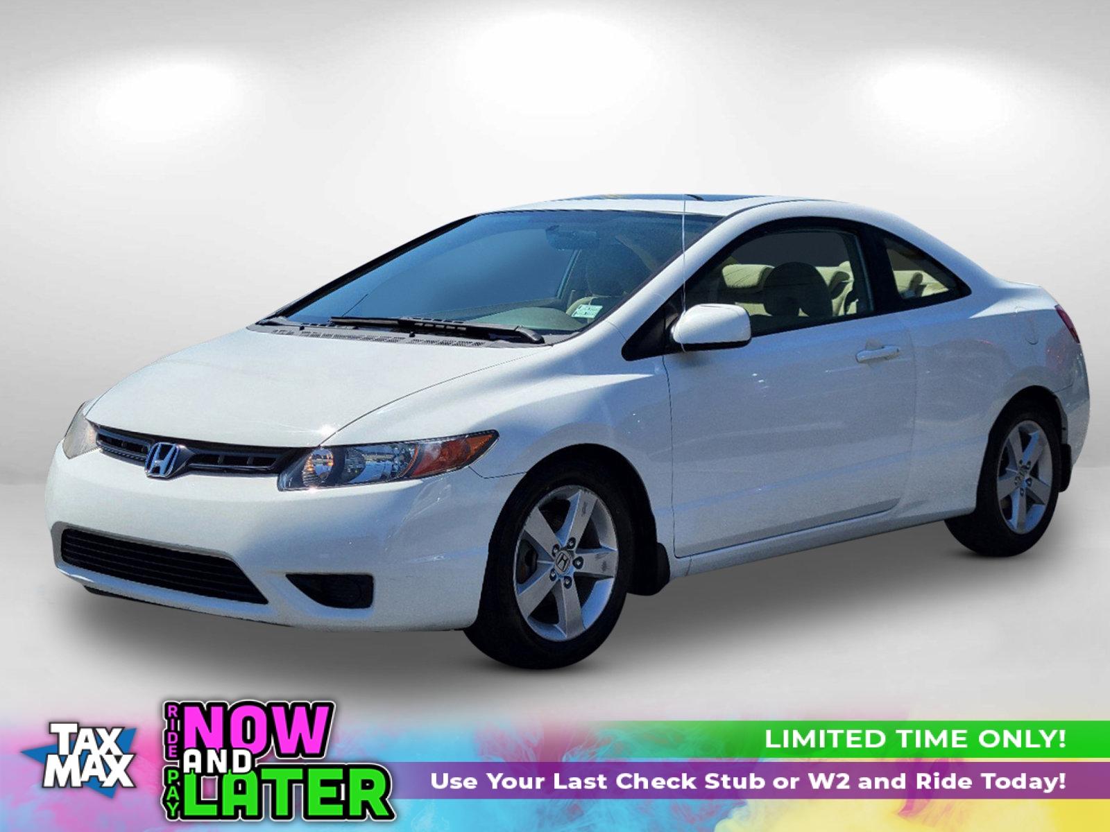 2006 White Honda Civic Cpe EX (2HGFG12836H) with an Gas I4 1.8L/110 engine, 5-Speed Automatic transmission, located at 804 22nd Ave, Phenix City, AL, 36870, (334) 297-1860, 32.484749, -85.024475 - 2006 Honda Civic Cpe EX - Photo#0