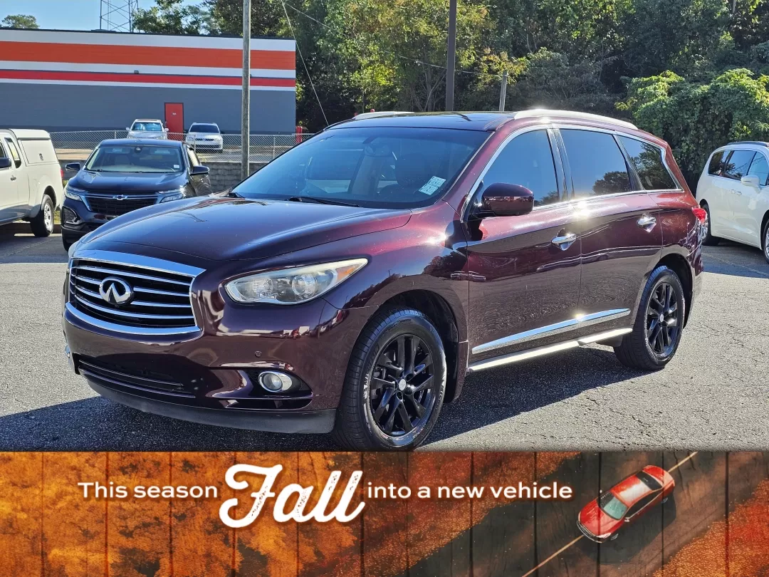 2013 /Java Infiniti JX35 (5N1AL0MNXDC) with an Other engine, located at 3959 U.S. 80 W, Phenix City, AL, 36870, (334) 297-4885, 32.469296, -85.135185 - Explore the open road in style with this stunning 2013 Infiniti JX35, perfect for families and adventurers alike! With its exquisite Midnight Garnet exterior and luxurious Java leather interior, this SUV combines elegance with functionality, making it a fantastic choice for anyone looking to elevate - Photo#0