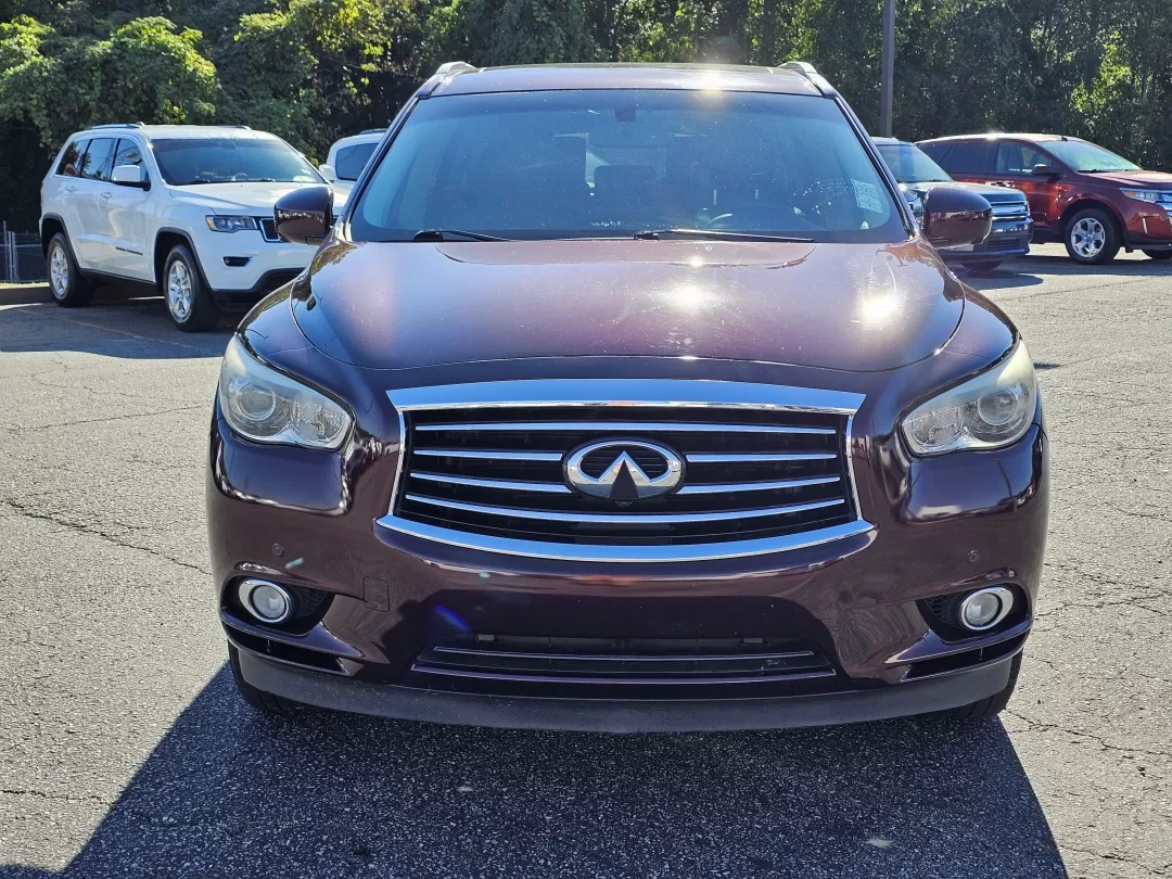 2013 /Java Infiniti JX35 (5N1AL0MNXDC) with an Other engine, located at 3959 U.S. 80 W, Phenix City, AL, 36870, (334) 297-4885, 32.469296, -85.135185 - Explore the open road in style with this stunning 2013 Infiniti JX35, perfect for families and adventurers alike! With its exquisite Midnight Garnet exterior and luxurious Java leather interior, this SUV combines elegance with functionality, making it a fantastic choice for anyone looking to elevate - Photo#1