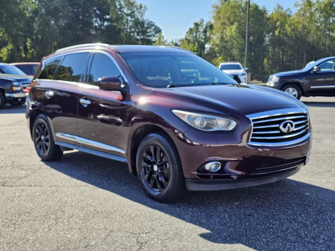 2013 /Java Infiniti JX35 (5N1AL0MNXDC) with an Other engine, located at 3959 U.S. 80 W, Phenix City, AL, 36870, (334) 297-4885, 32.469296, -85.135185 - Explore the open road in style with this stunning 2013 Infiniti JX35, perfect for families and adventurers alike! With its exquisite Midnight Garnet exterior and luxurious Java leather interior, this SUV combines elegance with functionality, making it a fantastic choice for anyone looking to elevate - Photo#2