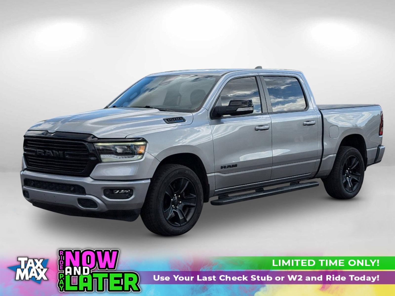 2021 Billet Silver Metallic Clearcoat /Black Ram 1500 Big Horn (1C6SRFFT6MN) with an Regular Unleaded V-8 5.7 L/345 engine, 8-Speed Automatic w/OD transmission, located at 804 22nd Ave, Phenix City, AL, 36870, (334) 297-1860, 32.484749, -85.024475 - 2021 Ram 1500 Big Horn - Photo#0