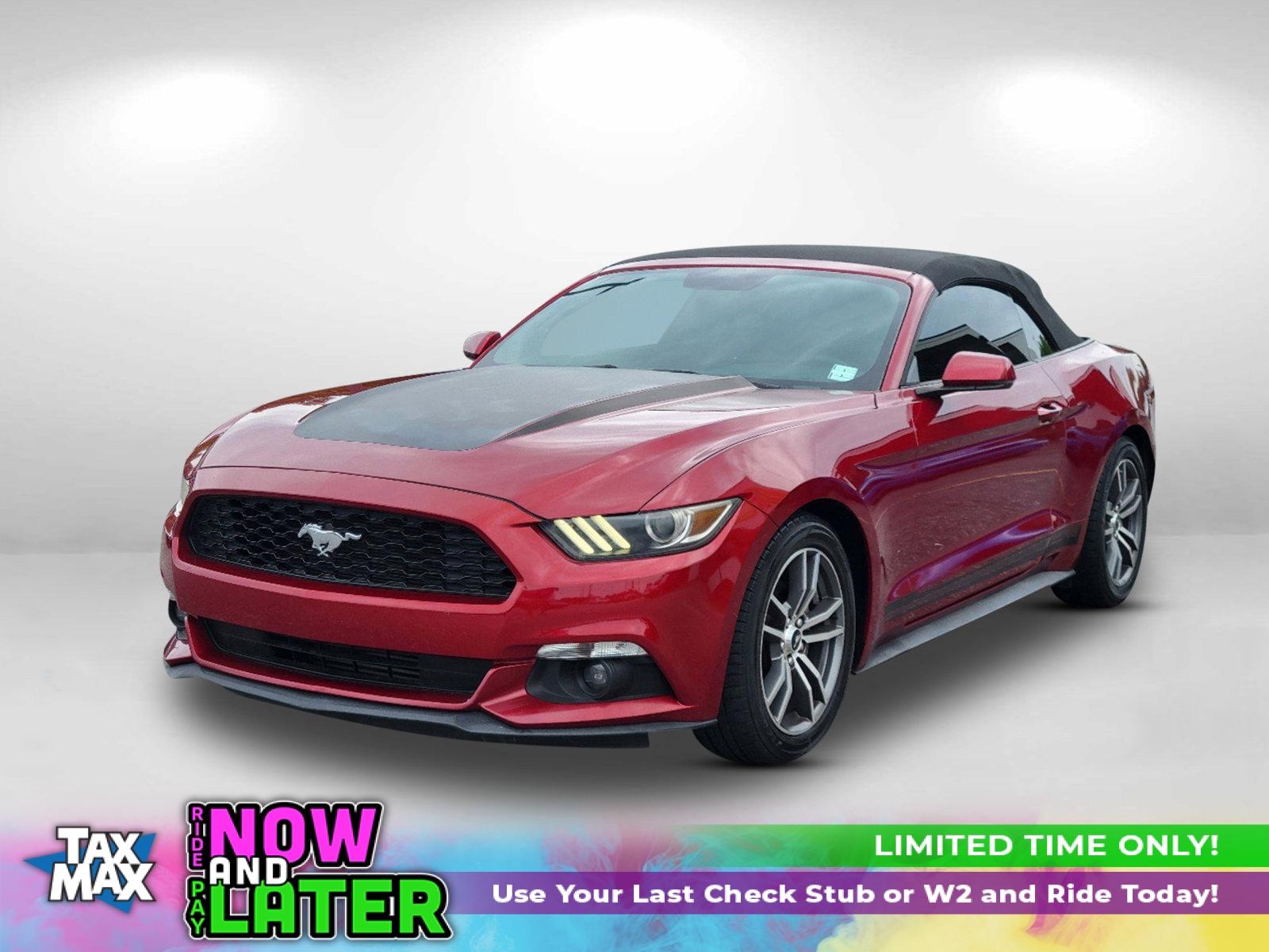 2015 Red Ford Mustang EcoBoost Premium (1FATP8UH7F5) with an Intercooled Turbo Premium Unleaded I-4 2.3 L/140 engine, located at 3959 U.S. 80 W, Phenix City, AL, 36870, (334) 297-4885, 32.469296, -85.135185 - 2015 Ford Mustang EcoBoost Premium - Photo#0