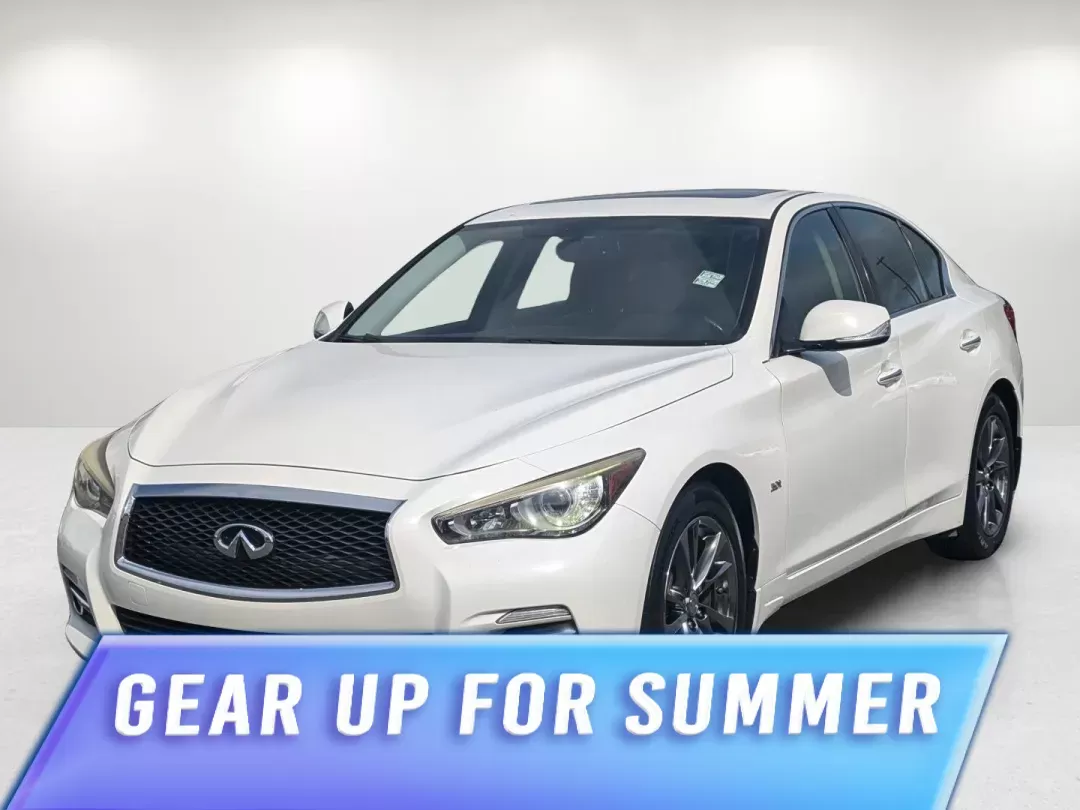 2017 Pure White /Graphite Infiniti Q50 3.0t Signature Edition (JN1EV7APXHM) with an Twin Turbo Premium Unleaded V-6 3.0 L/183 engine, 7-Speed Automatic w/OD transmission, located at 3959 U.S. 80 W, Phenix City, AL, 36870, (334) 297-4885, 32.469296, -85.135185 - 2017 Infiniti Q50 3.0t Signature Edition - Photo#0