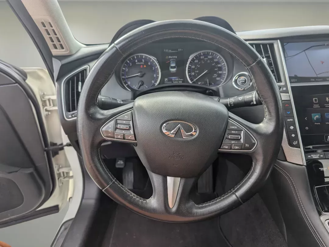 2017 Pure White /Graphite Infiniti Q50 3.0t Signature Edition (JN1EV7APXHM) with an Twin Turbo Premium Unleaded V-6 3.0 L/183 engine, 7-Speed Automatic w/OD transmission, located at 3959 U.S. 80 W, Phenix City, AL, 36870, (334) 297-4885, 32.469296, -85.135185 - 2017 Infiniti Q50 3.0t Signature Edition - Photo#16