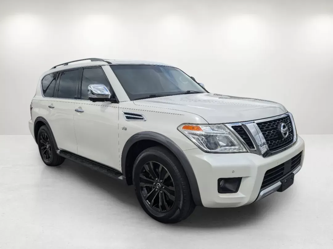 2017 /Almond Nissan Armada Platinum (JN8AY2NC3H9) with an Regular Unleaded V-8 5.6 L/339 engine, 7-Speed Automatic w/OD transmission, located at 1430 Gateway Drive, Opelika, AL, 36801, (334) 239-0944, 32.637871, -85.409790 - 2017 Nissan Armada Platinum - Photo#2