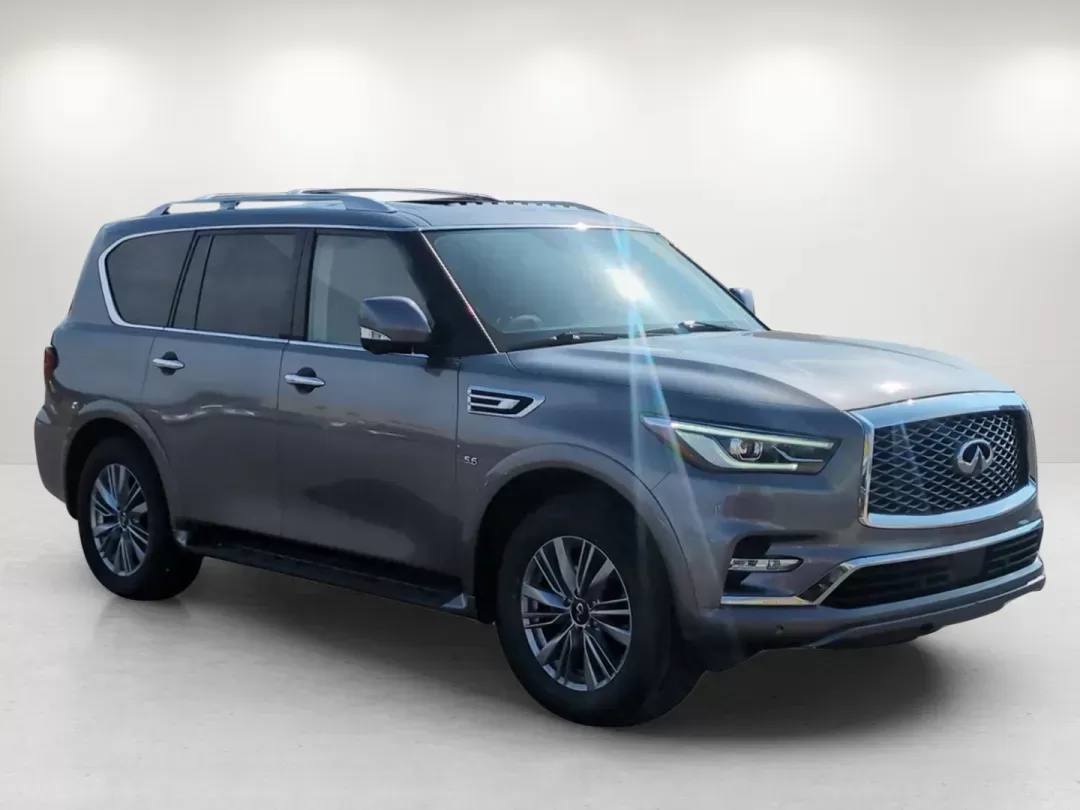 2019 /Black Infiniti QX80 LUXE (JN8AZ2NF9K9) with an Premium Unleaded V-8 5.6 L/339 engine, 7-Speed Automatic w/OD transmission, located at 1430 Gateway Drive, Opelika, AL, 36801, (334) 239-0944, 32.637871, -85.409790 - 2019 Infiniti QX80 LUXE - Photo#4